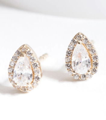 Pear stud earrings